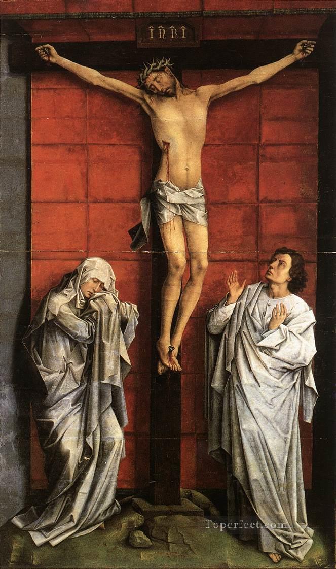Christus on the Cross with Mary and St John Rogier van der Weyden Oil Paintings